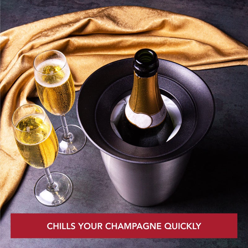 Vacu Vin Champagne Cooler â€“ Stainless Steel Active Bottle Chiller â€“ Includes Removable Cooling Sleeve â€“ Keeps Champagne Cold for Hours â€“ Stylish & Reusable Ice-Free Tabletop Cooler - Image 2